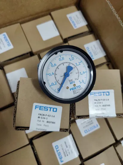 Festo's Flanged Pressure Gauge Pagn-P-63-0.1m-G14-1 8037002 Compressed Air Preparation